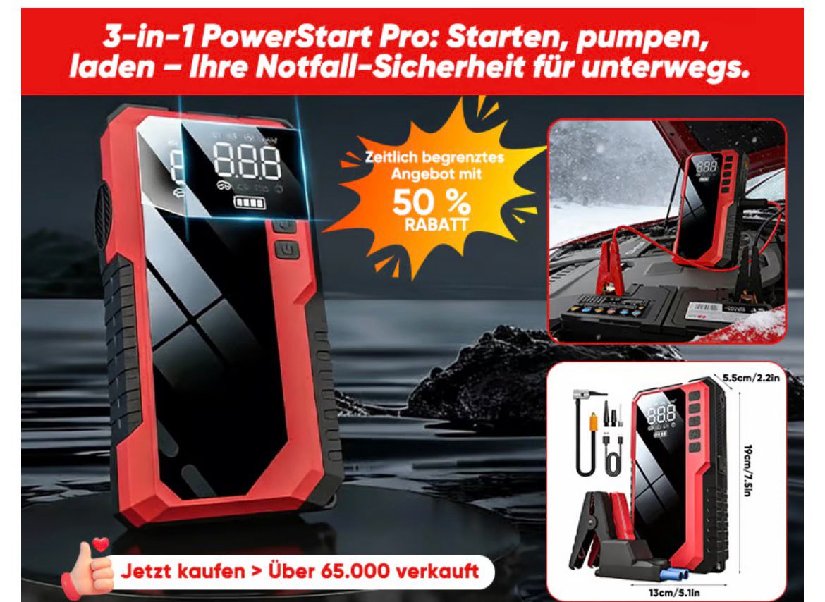 3-in-1 Notstart- & Kompressor-System